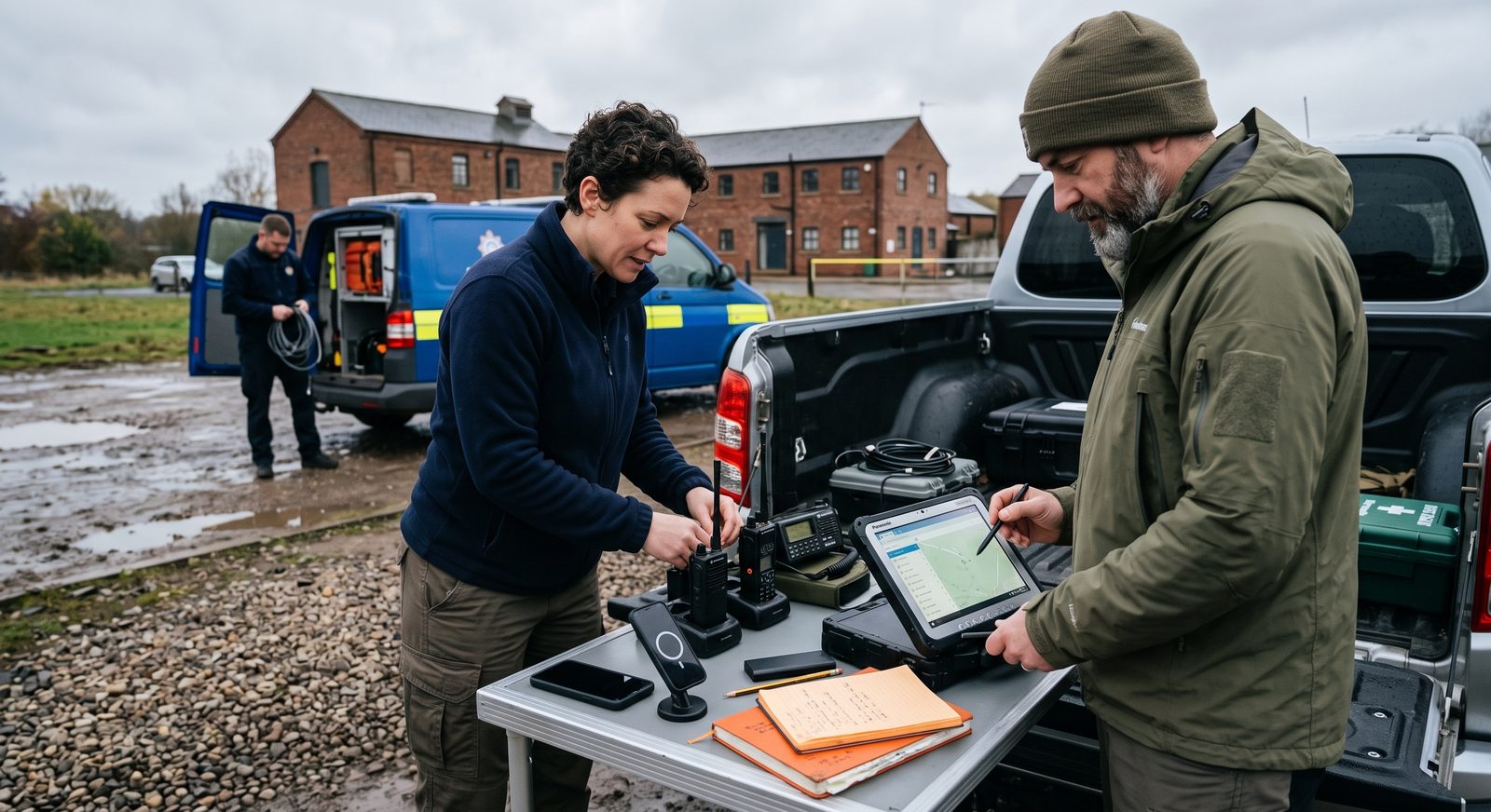Field command team using a vehicle-based operational control point